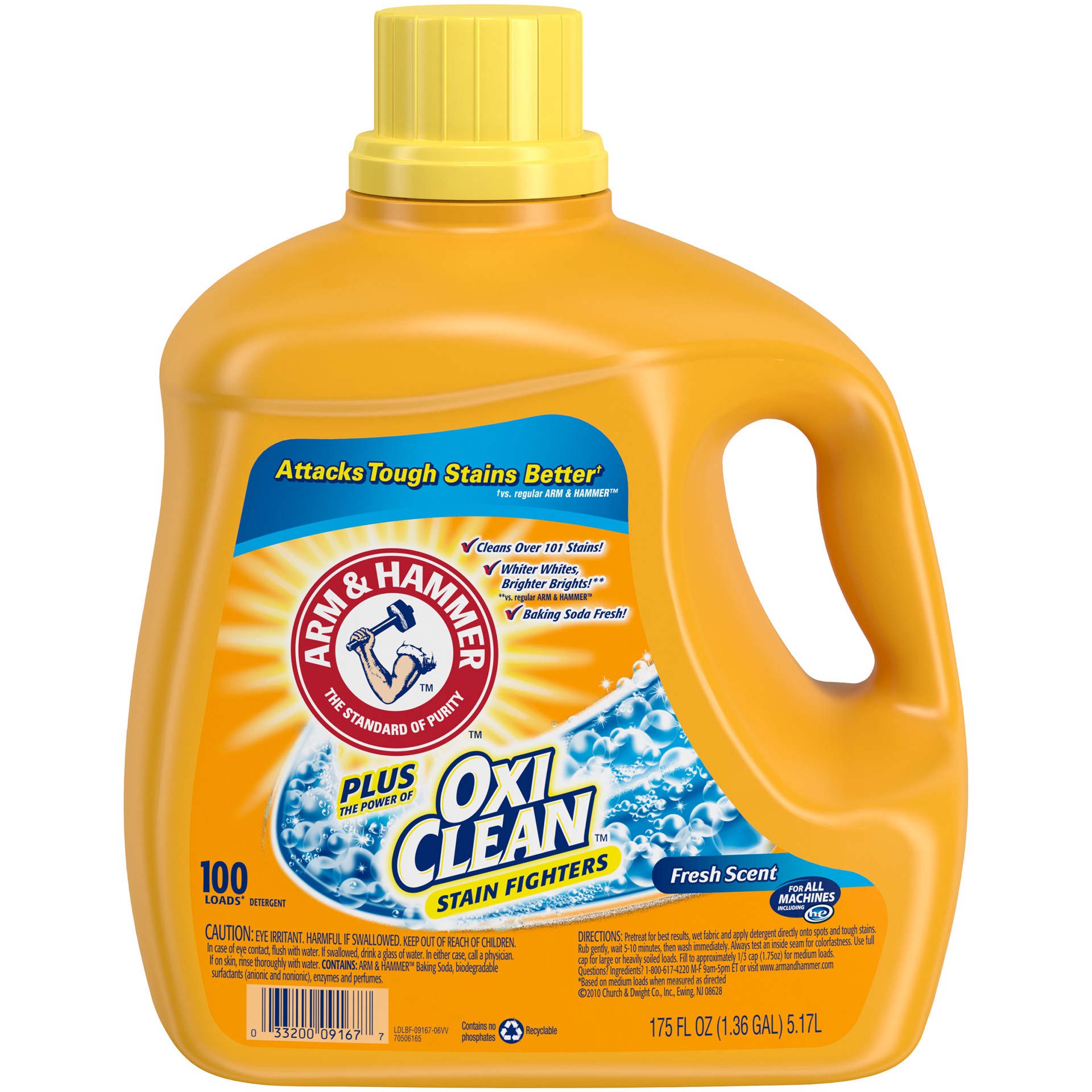 slide 1 of 2, Arm & Hammer Plus OxiClean Fresh Scent Liquid Laundry Detergent, 175 fl oz, 175 fl oz