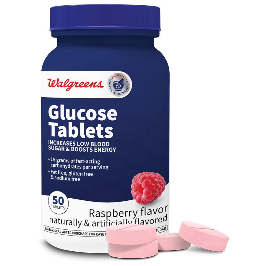 slide 5 of 5, Walgreens Glucose Tablets Raspberry, 50 ct