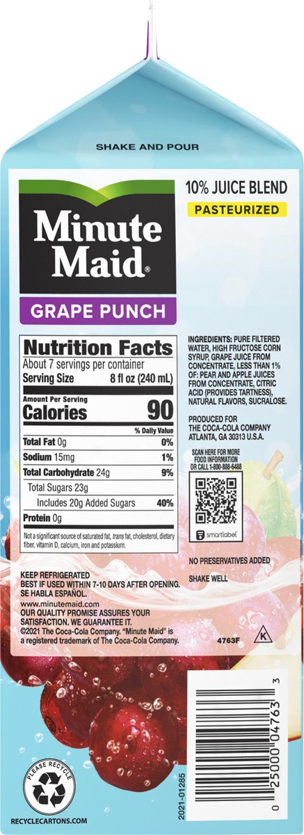 slide 2 of 7, Minute Maid Grape Punch Carton- 59 fl oz, 59 fl oz