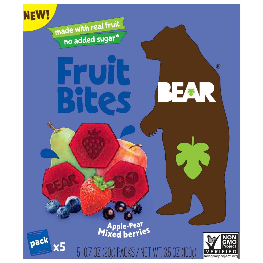 slide 1 of 1, Bear Fruit Bites - Mixed Berry, 5 ct