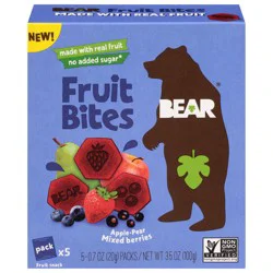 BEAR Apple-Pear Mixed Berries Fruit Bites 5 - 0.7 oz Packs