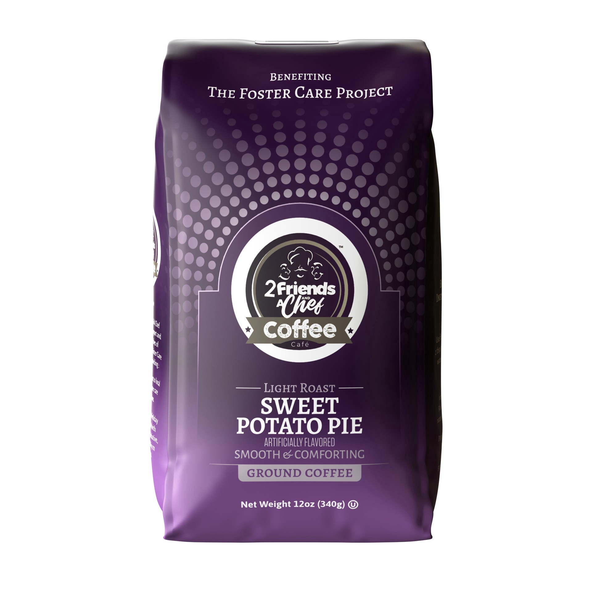 slide 1 of 1, 2 Friends & a Chef Sweet Potato Pie Ground Coffee, 12 oz