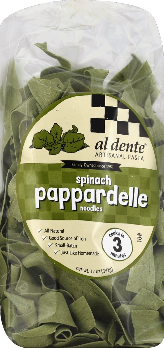 slide 5 of 5, Al Dente Spinach Pappardelle, 12 oz