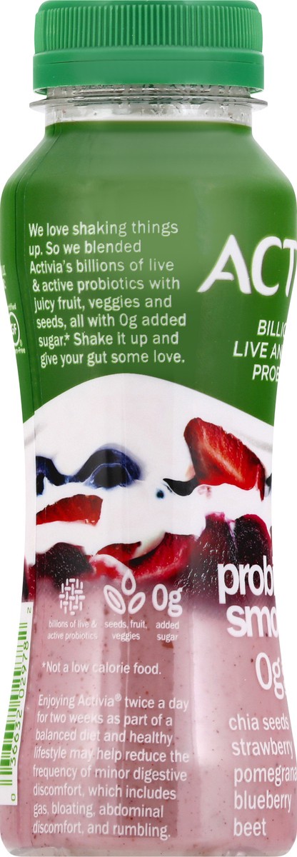 slide 10 of 10, Activia Probiotic Smoothie, Chia Seeds, Strawberry, Pomegranate, Blueberry & Beet, 7 oz., 7 fl oz
