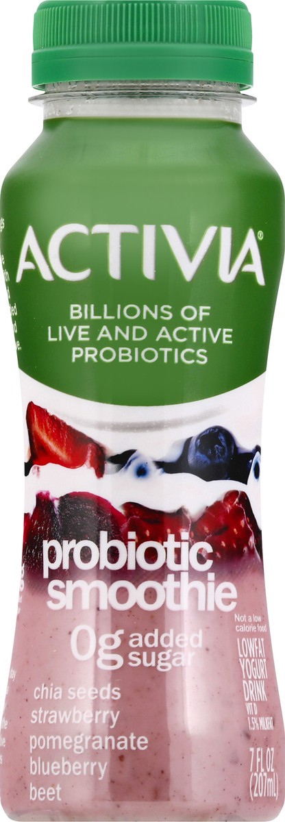 slide 6 of 10, Activia Probiotic Smoothie, Chia Seeds, Strawberry, Pomegranate, Blueberry & Beet, 7 oz., 7 fl oz