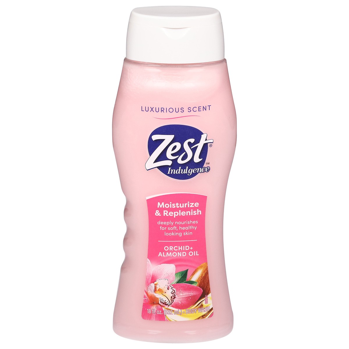 slide 8 of 12, Zest Orchid + Almond Oil Body Wash 18 fl oz, 18 fl oz