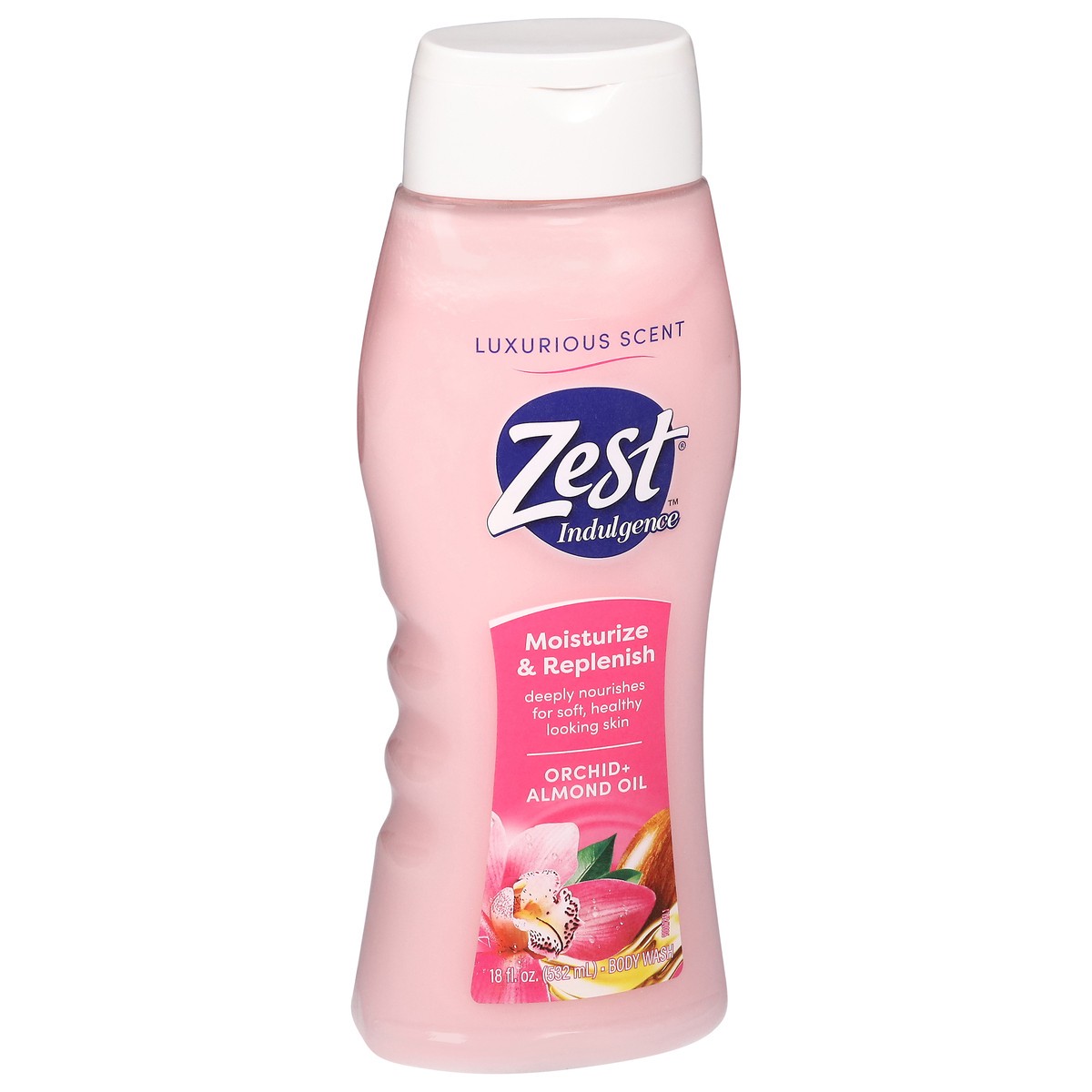 slide 10 of 12, Zest Orchid + Almond Oil Body Wash 18 fl oz, 18 fl oz