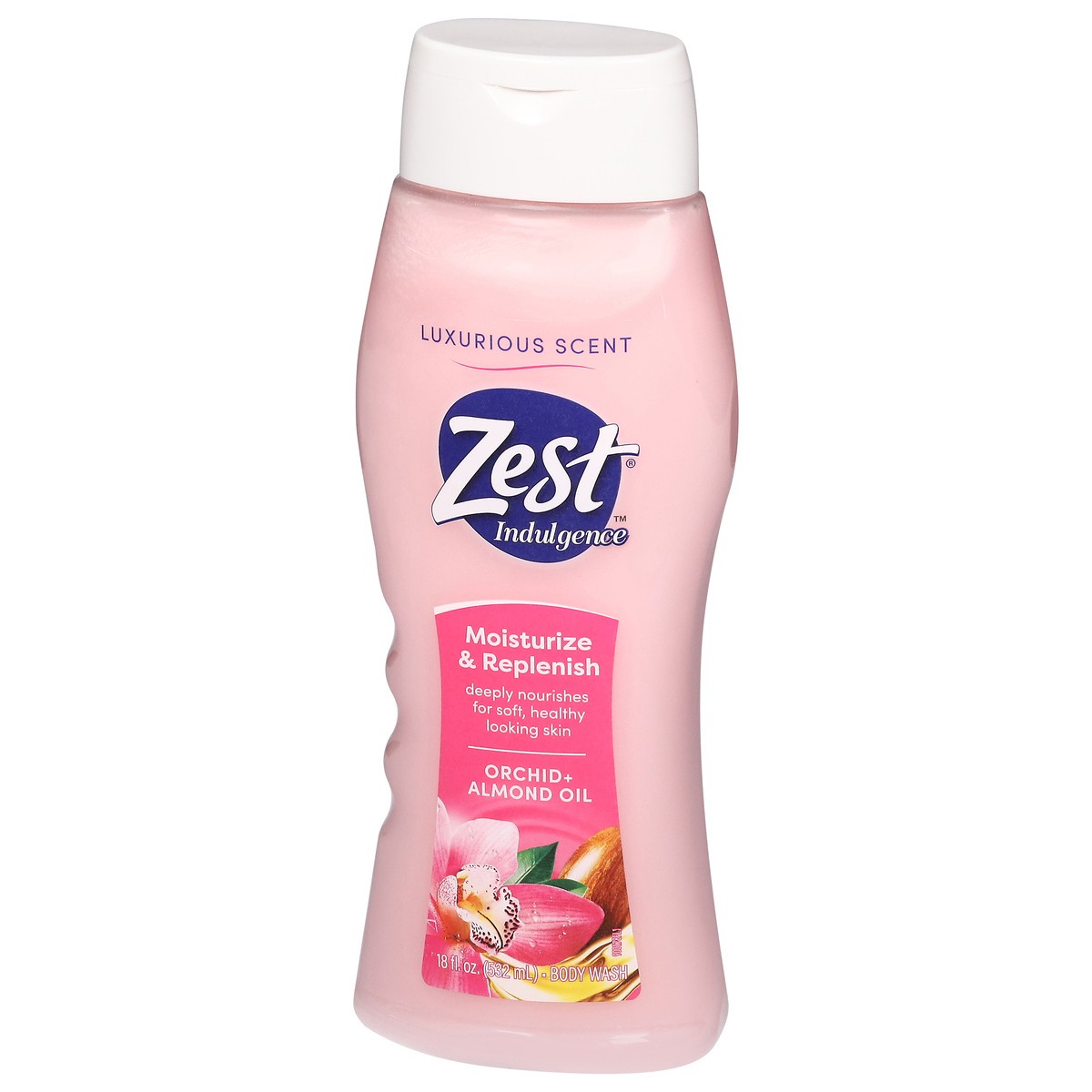 slide 9 of 12, Zest Orchid + Almond Oil Body Wash 18 fl oz, 18 fl oz