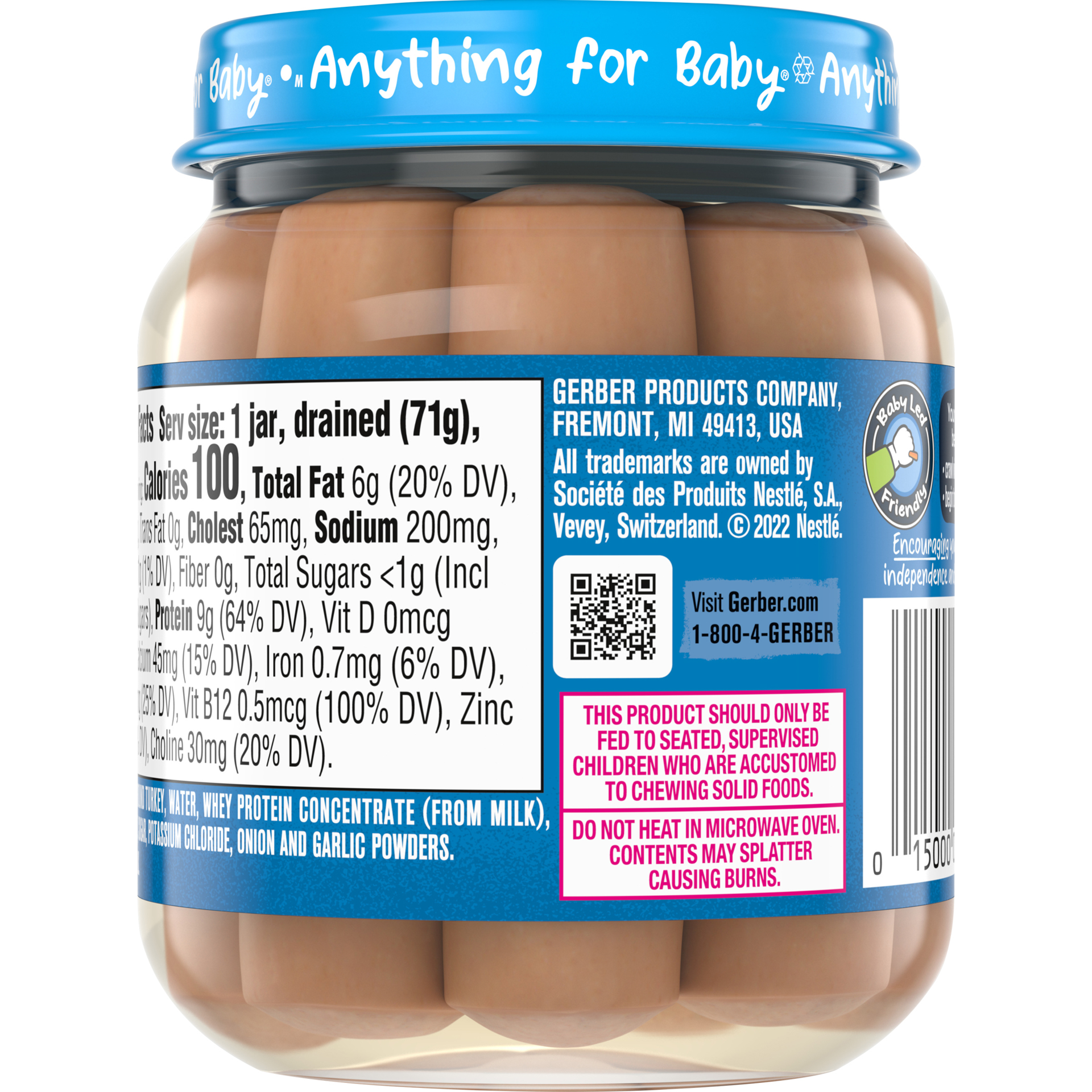 slide 5 of 5, Gerber Mealtime For Baby Lil' Sticks Turkey 2.5 Oz Jar, 2.5 oz