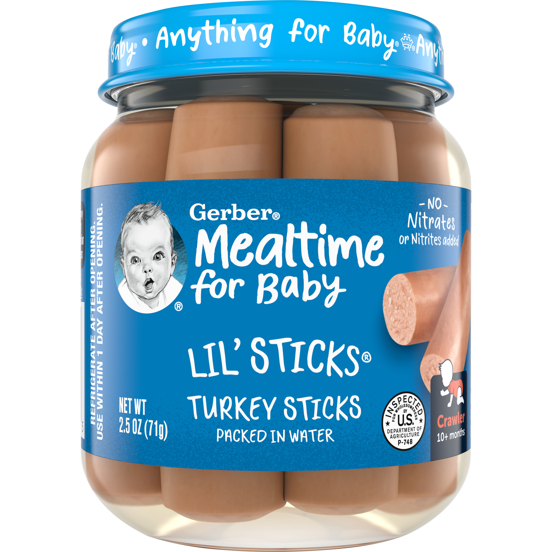 slide 1 of 5, Gerber 3rd Foods Mealtime for Baby Lil' Sticks, Turkey, 2.5 oz, Jar, 2.5 oz