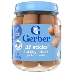 Gerber Stage 3 Baby Food, Lil' Sticks Turkey Sticks, Turkey Baby Food
