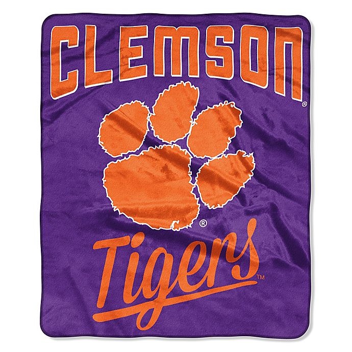 slide 1 of 1, NCAA Clemson University Raschel Throw Blanket, 1 ct