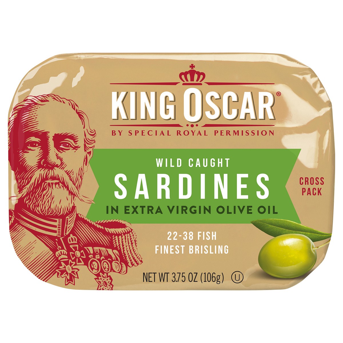 slide 5 of 6, King Oscar Sardines 2-Layer in Extra Virgin Olive Oil Cross Pack 3.75 ounces, 3.75 oz