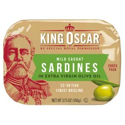 King Oscar Wild Caught Sardines in Extra Virgin Olive Oil, Cross Pack 3.75 oz