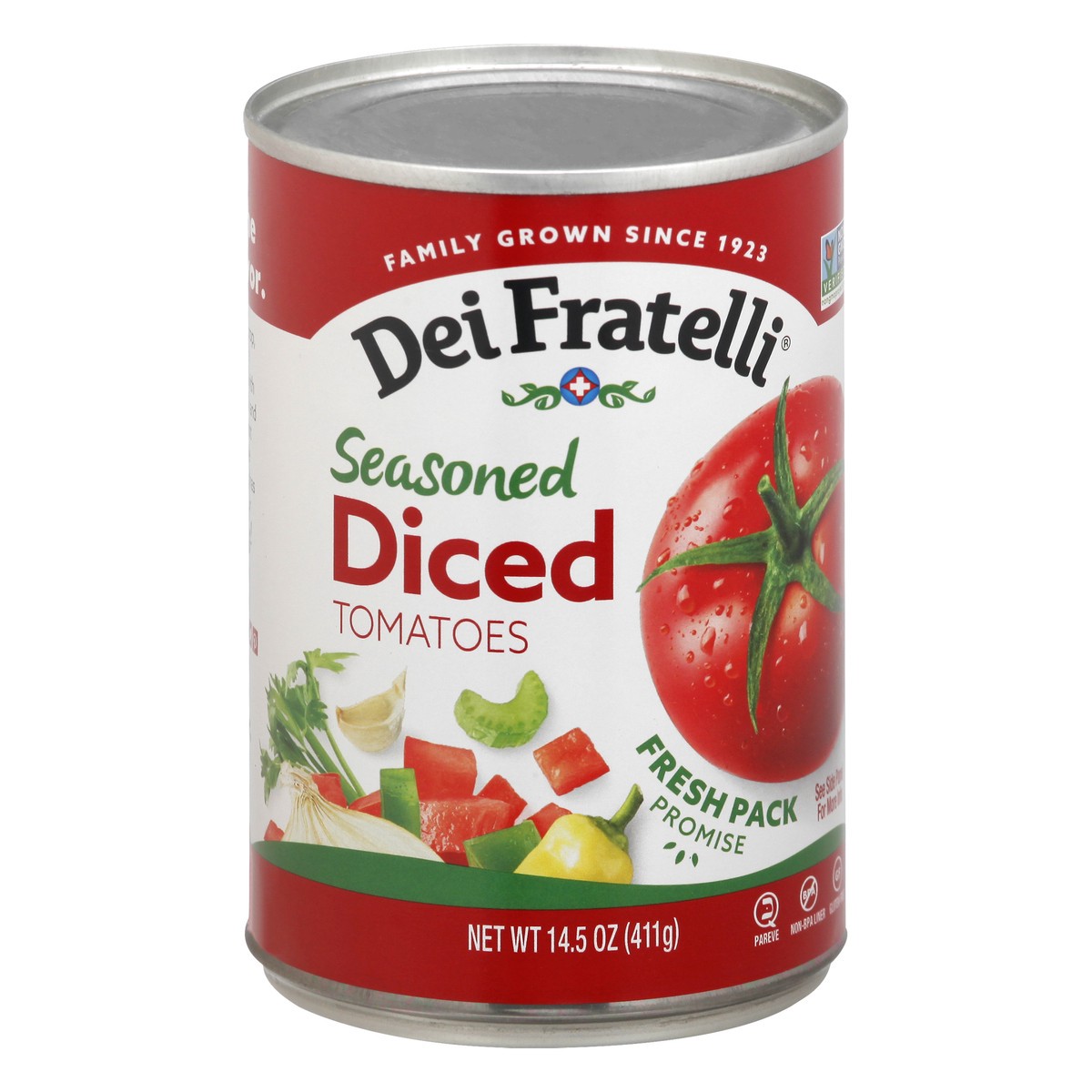 slide 5 of 13, Dei Fratelli Seasoned Diced Tomatoes 14.5 oz, 14.5 oz