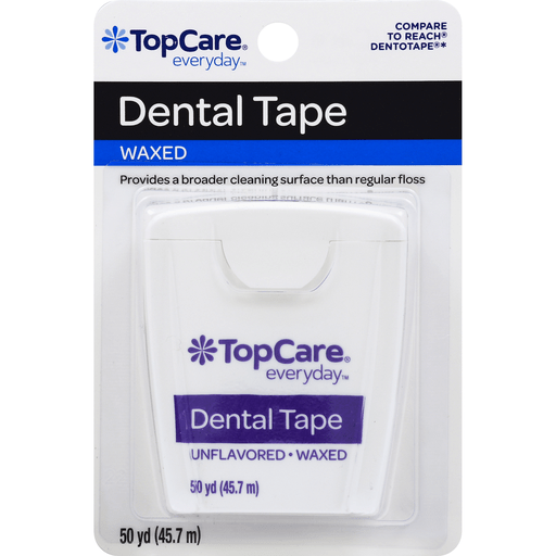 slide 3 of 3, TopCare Dental Tape Waxed Unflavored, 50 yd