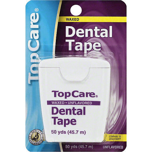 slide 2 of 3, TopCare Dental Tape Waxed Unflavored, 50 yd