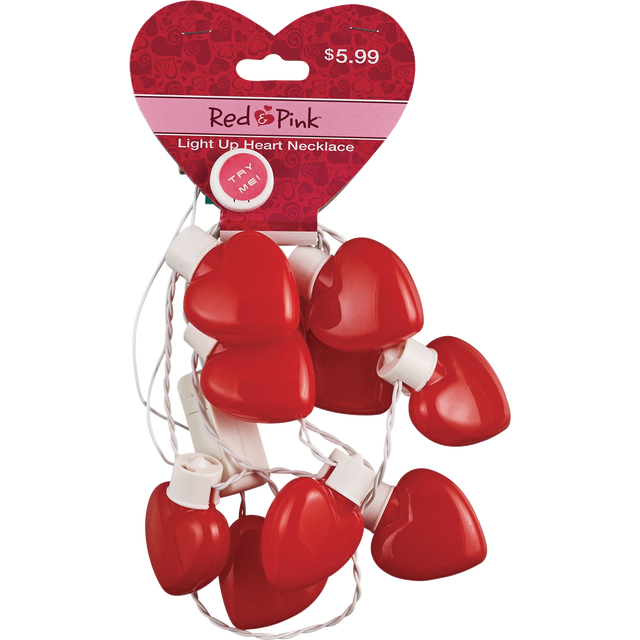 slide 1 of 1, RED AND PINK Lu Hrt Necklace 2A, 1 ct