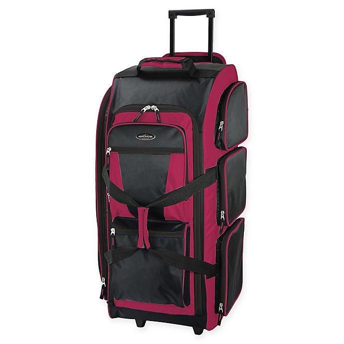 slide 1 of 2, Traveler's Club Luggage Rolling Upright Duffle - Red, 30 in