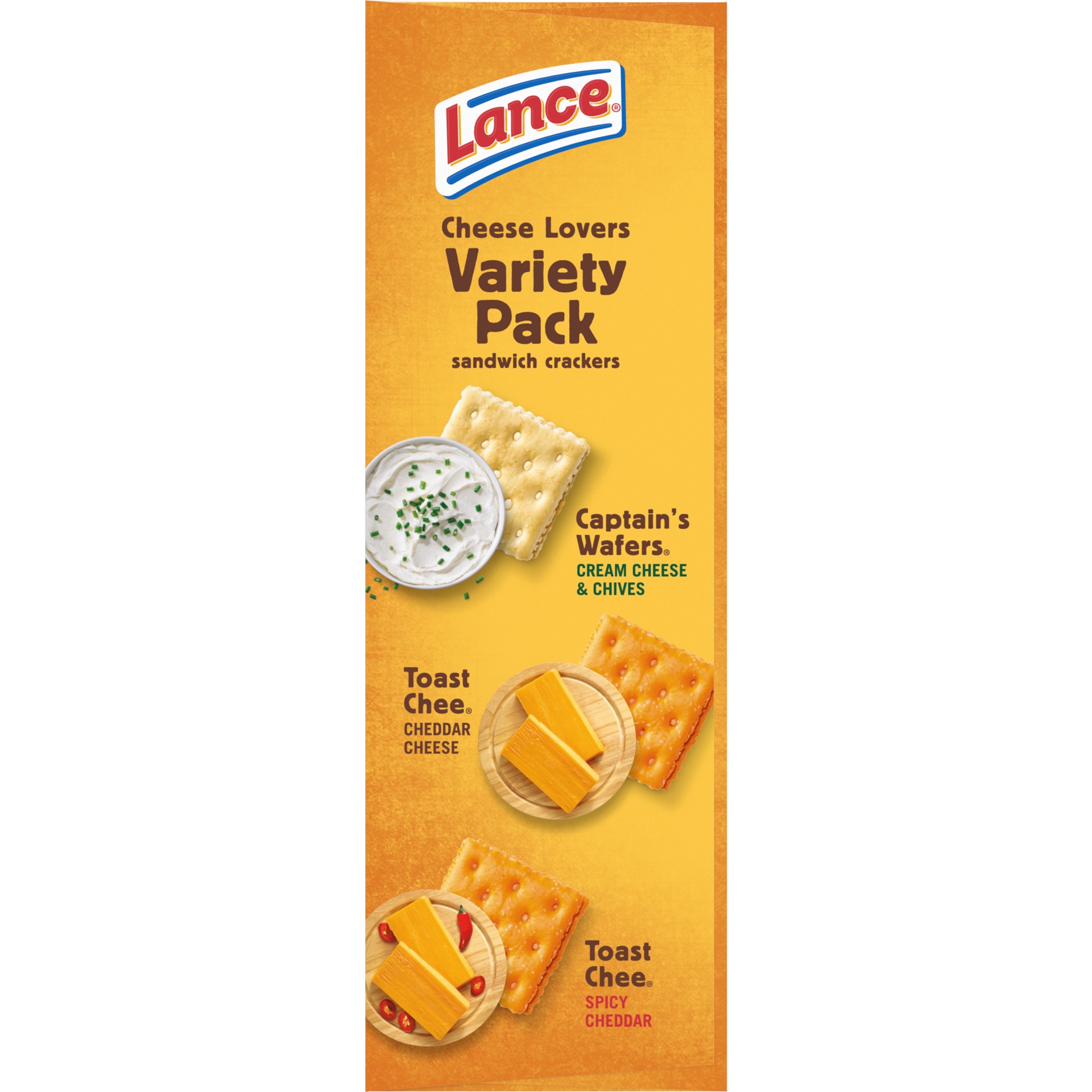 slide 4 of 5, Lance Sandwich Crackers, Cheese Lovers Variety Pack, 8 Individual Packs, 6 Sandwiches Each, 11.1 oz