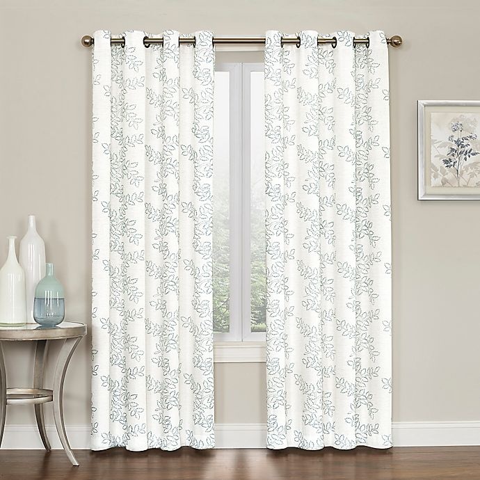 slide 1 of 1, Brielle Embroidery Grommet Top Window Curtain Panel, 1 ct