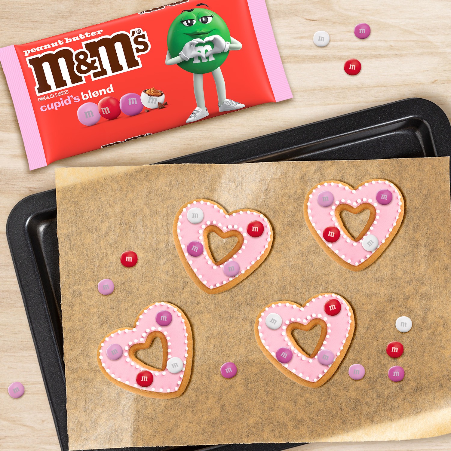 slide 2 of 8, M&M's Peanut Butter Milk Chocolate Cupid's Blend  Valentine's Day Candy, 9.48 oz, 9.48 oz