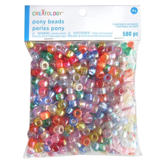 slide 1 of 5, Multicolor Pony Beads By Creatology, 6mm X 9mm, 6 mm