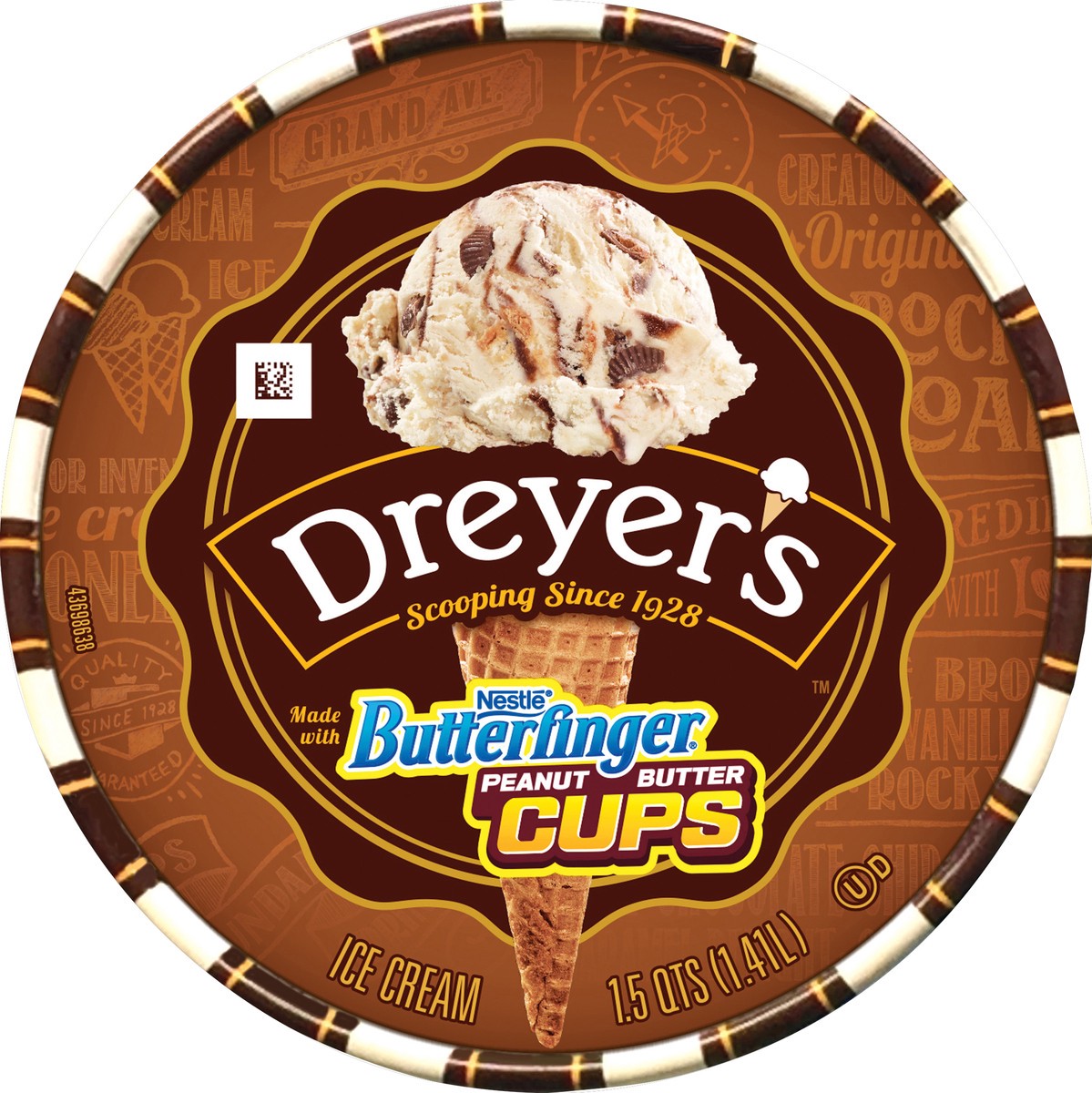 slide 2 of 6, Edy's Butterfinger Peanut Butter Cups Ice Cream, 1.5 qt