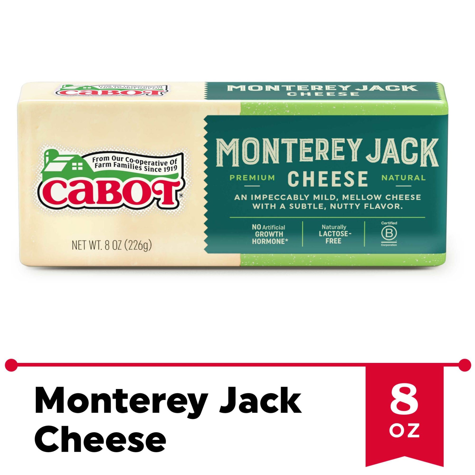 slide 1 of 3, Cabot Monterey Jack Cheese, 8 oz
