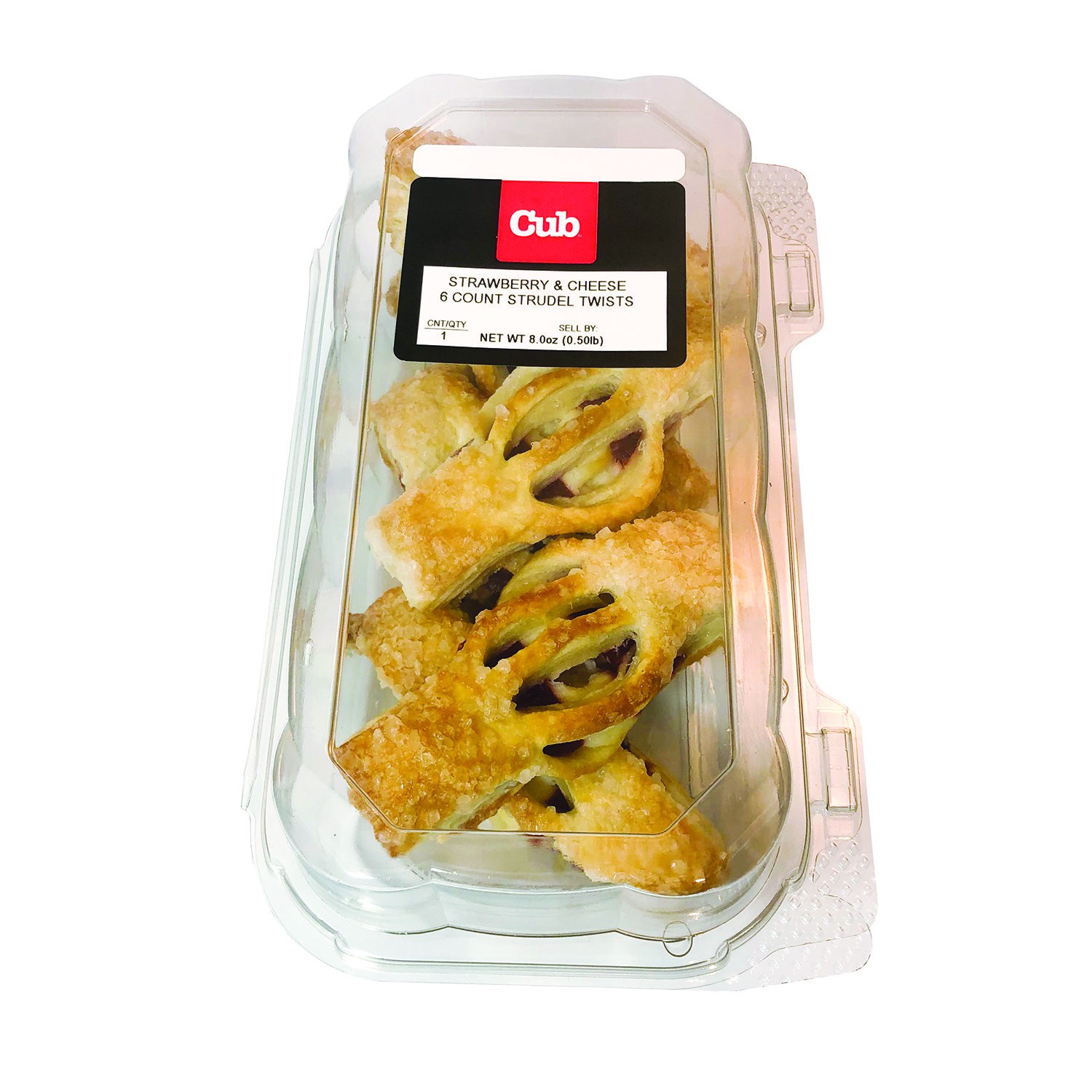 slide 1 of 1, Cub Bakery Strudel Twists Strawberry Cheese 6 Ct, 1 Each, 1 ct