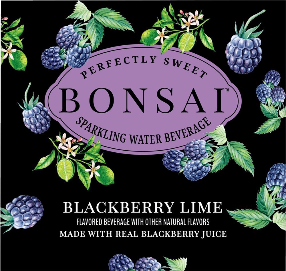 slide 3 of 5, Bonsai Blackberry Lime Sweetened Sparkling Water, 12 fl oz cans, 8 pack, 8 ct; 12 fl oz