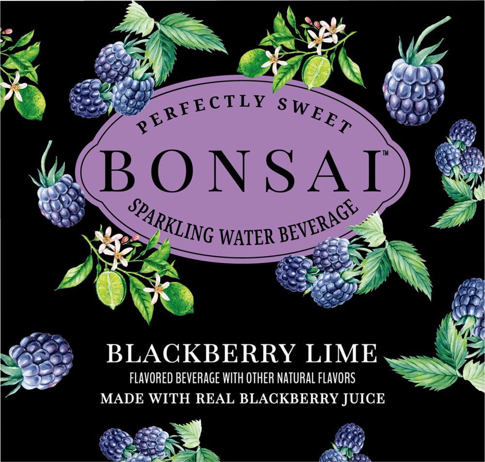 slide 4 of 5, Bonsai Blackberry Lime Sweetened Sparkling Water, 12 fl oz cans, 8 pack, 8 ct; 12 fl oz