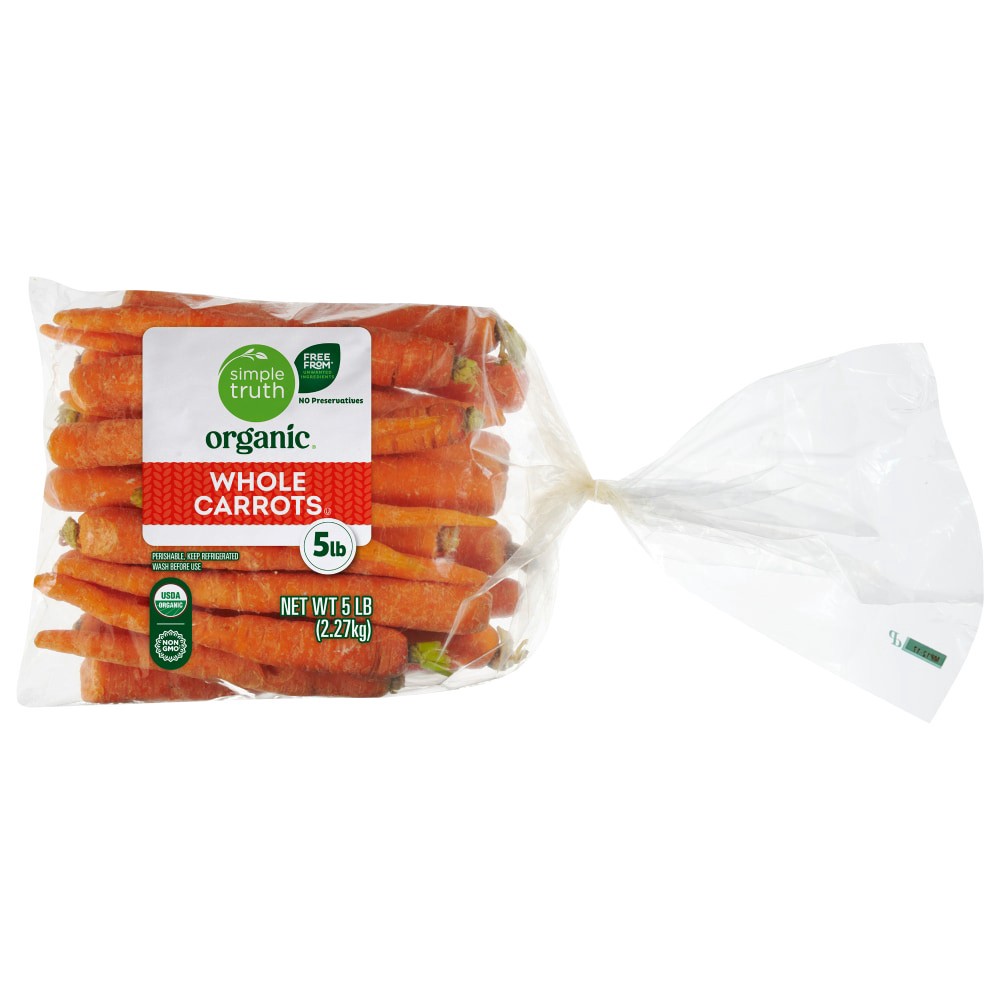 slide 1 of 2, Simple Truth Organic Whole Carrots, 5 lb