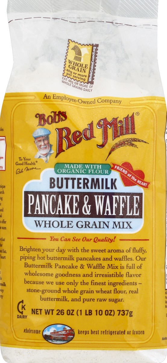 slide 5 of 5, Bob's Red Mill Buttermilk Pancake & Waffle Whole Grain Mix, 26 oz