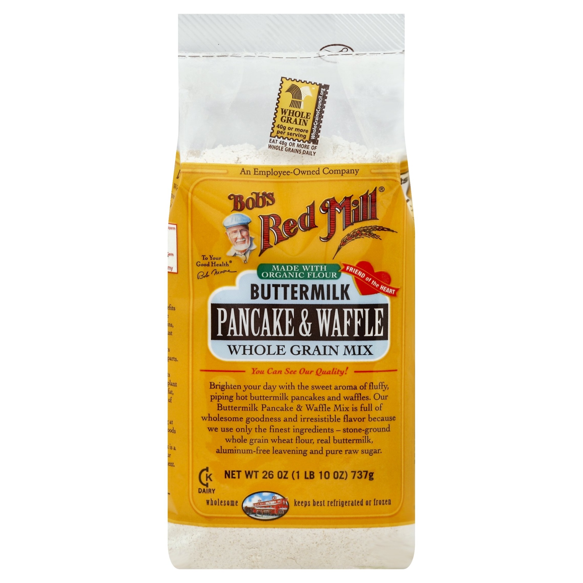 slide 1 of 5, Bob's Red Mill Buttermilk Pancake & Waffle Whole Grain Mix, 26 oz