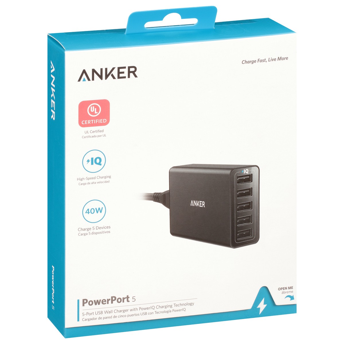 slide 7 of 11, Anker PowerPort 5 USB Wall Charger 1 ea, 1 ea