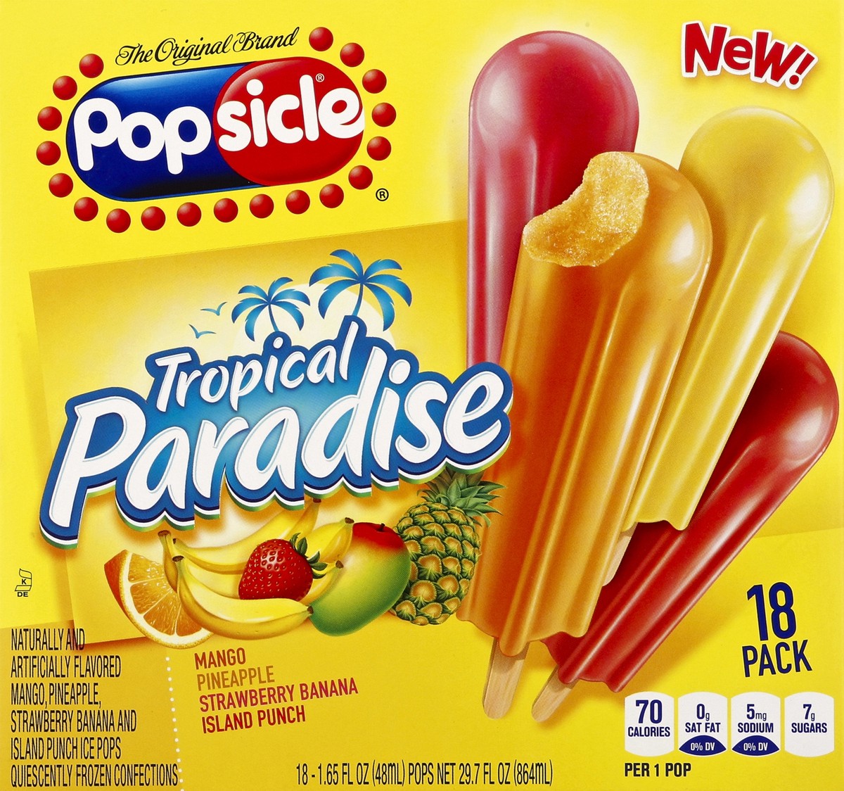 slide 2 of 4, Popsicle Ice Pops Tropical Paradise, 18 ct, 18 ct