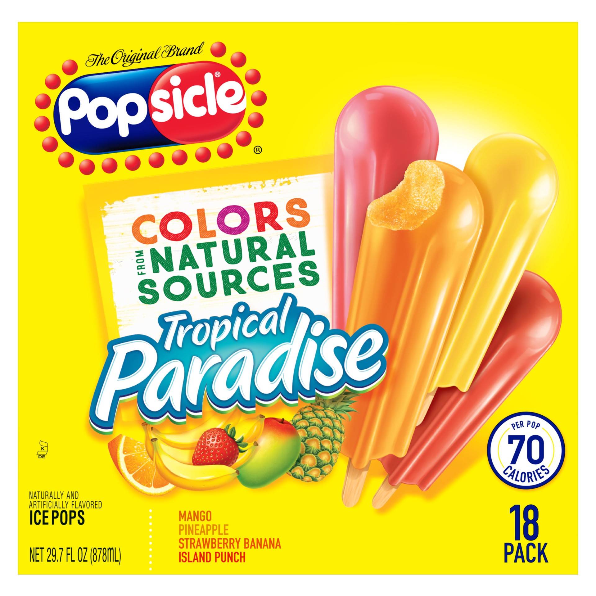 slide 1 of 4, Popsicle Ice Pops Tropical Paradise, 18 ct, 18 ct