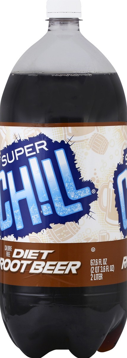 slide 5 of 7, Super Chill Root Beer Diet Soda - 2 liter, 67.6 oz