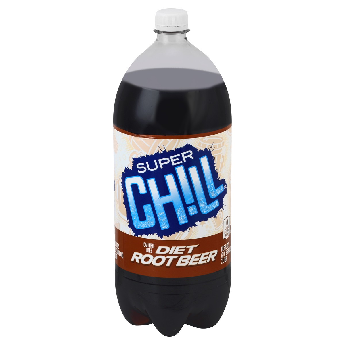 slide 4 of 7, Super Chill Root Beer Diet Soda - 2 liter, 67.6 oz