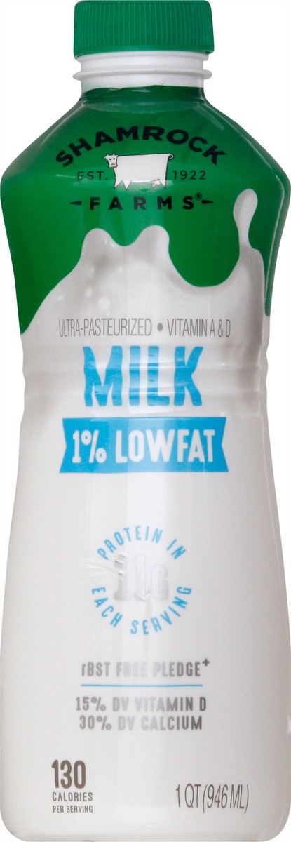 slide 3 of 12, Shamrock Farms 1% Lowfat Milk - 1 qt, 1 qt