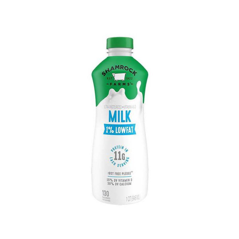 slide 1 of 12, Shamrock Farms 1% Lowfat Milk - 1 qt, 1 qt