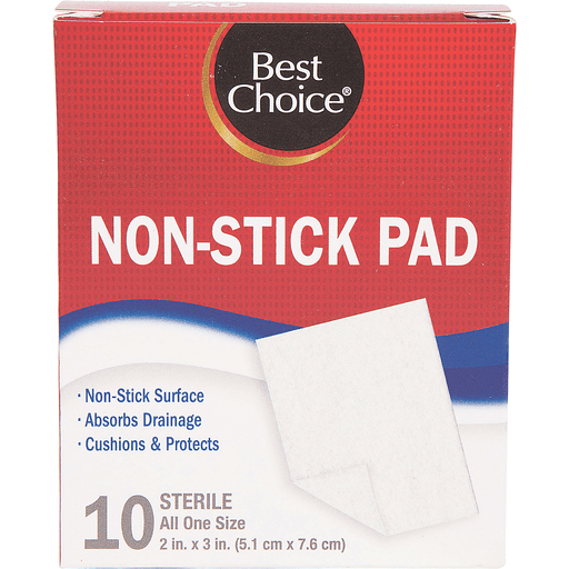 slide 1 of 1, Best Choice Non Stick Sterile Pads, 10 ct; 2 in x 3 in