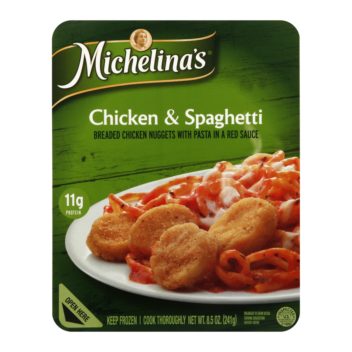 slide 5 of 9, Michelina's Chicken & Spaghetti, 8.5 oz