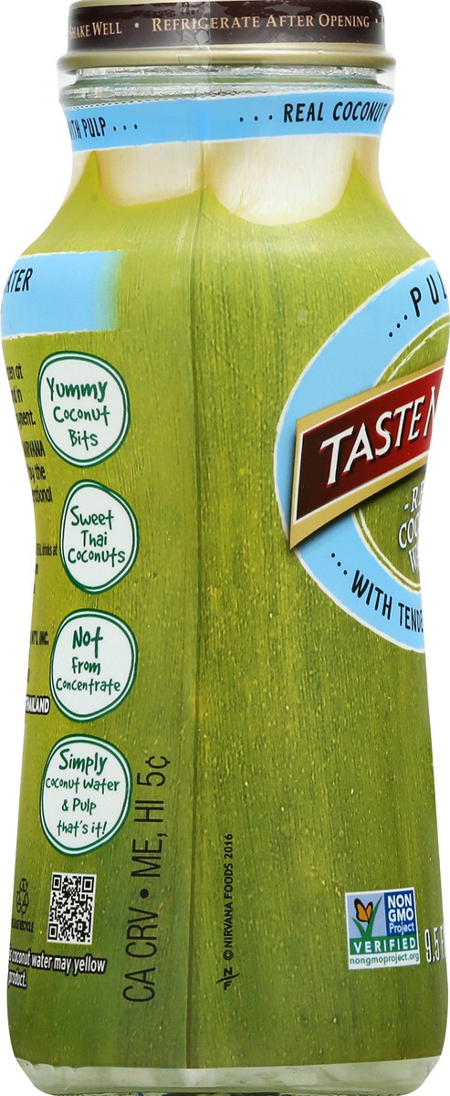 slide 11 of 13, Taste Nirvana Coconut Water With Pulp, 9.5 fl oz