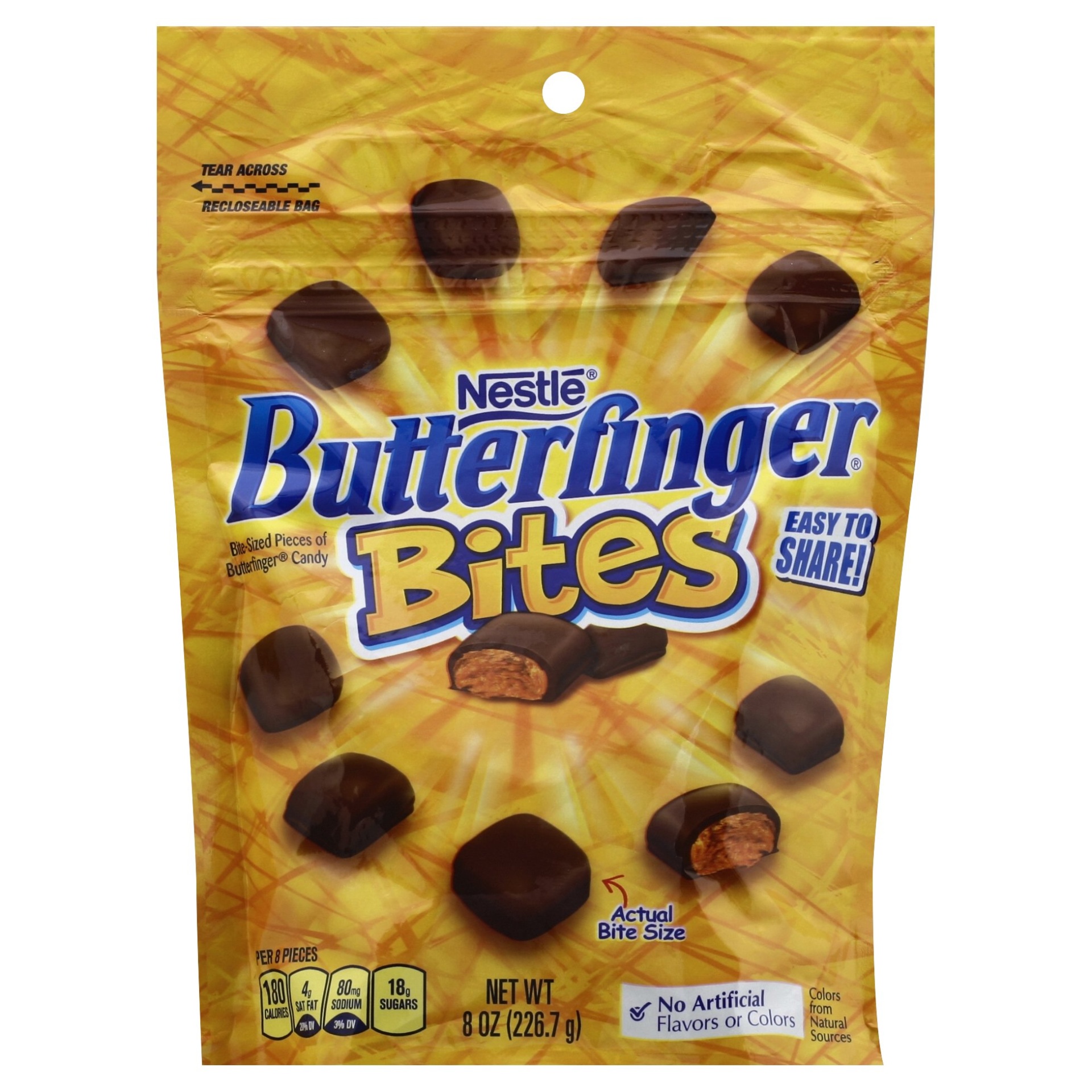 slide 1 of 2, Butterfinger Bites, 8 oz