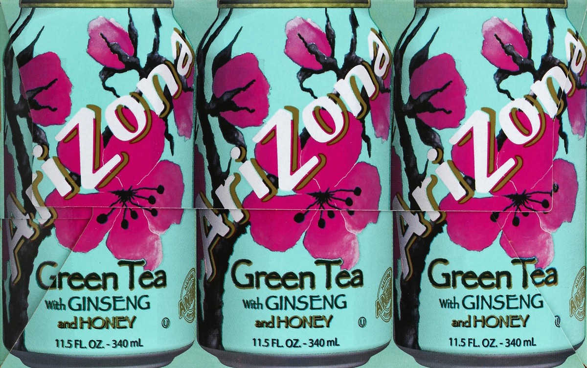 slide 3 of 7, AriZona Green Tea 12 ea, 12 ct; 11.5 oz