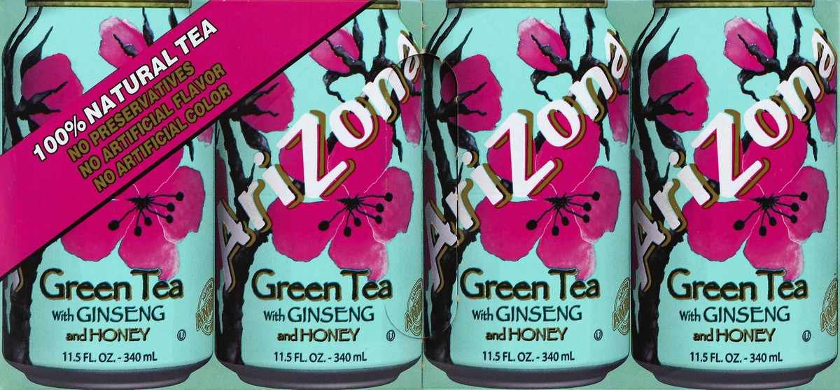 slide 5 of 7, AriZona Green Tea 12 ea, 12 ct; 11.5 oz