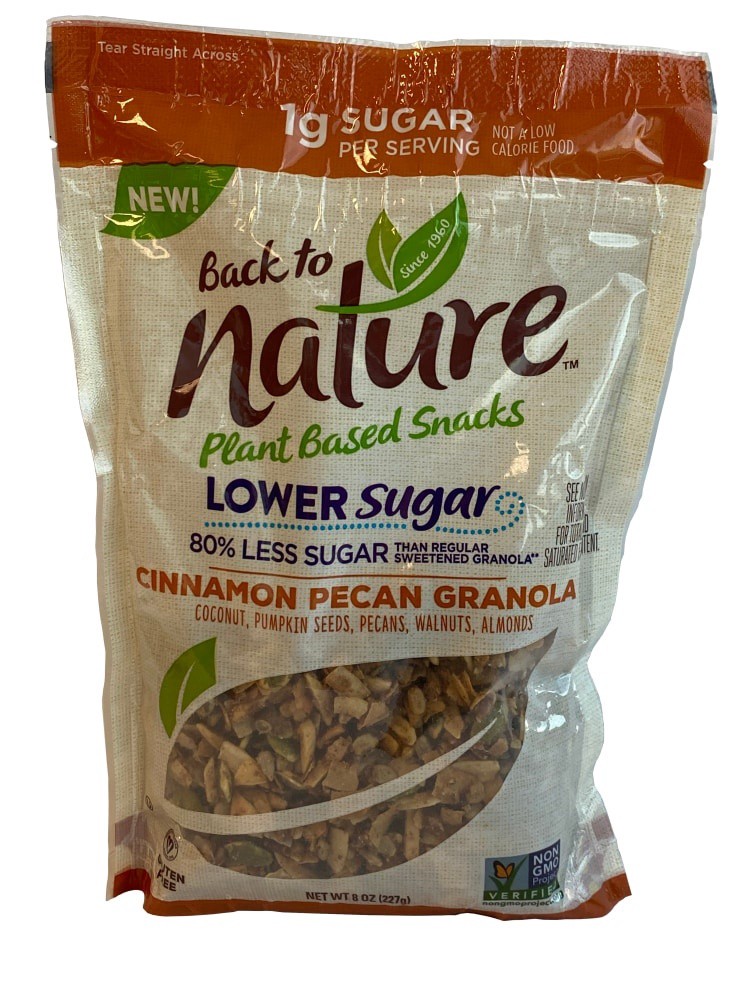 slide 2 of 2, Back to Nature Cinnamon Pecan Lower Sugar Plant Based Granola, 8 oz
