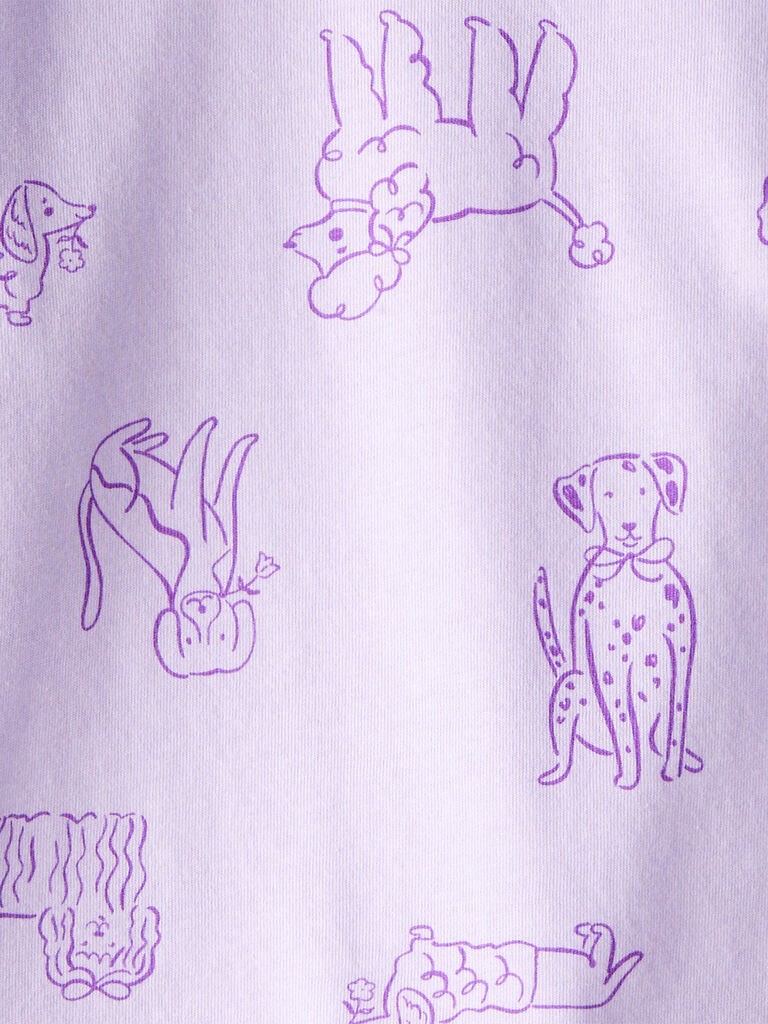 slide 2 of 2, Carter's Carters Toddler Girl Dog Print Long-Sleeve Pocket Tee - Purple Lavender 2T, 1 ct